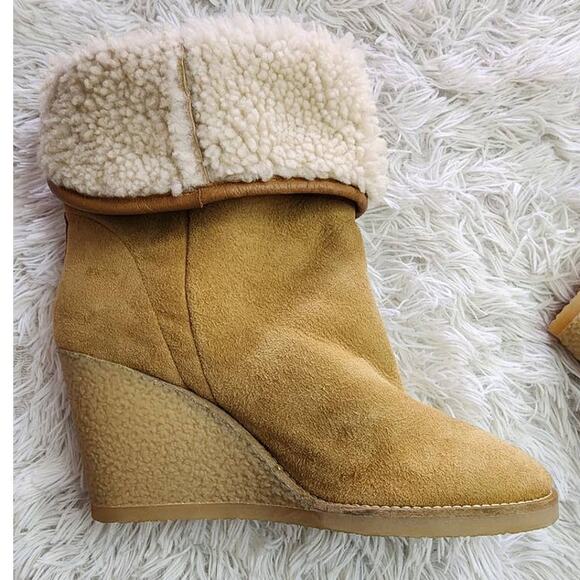 Isabel Marant Totam Shearling Wedge Boots 40 - Picture 4 of 14